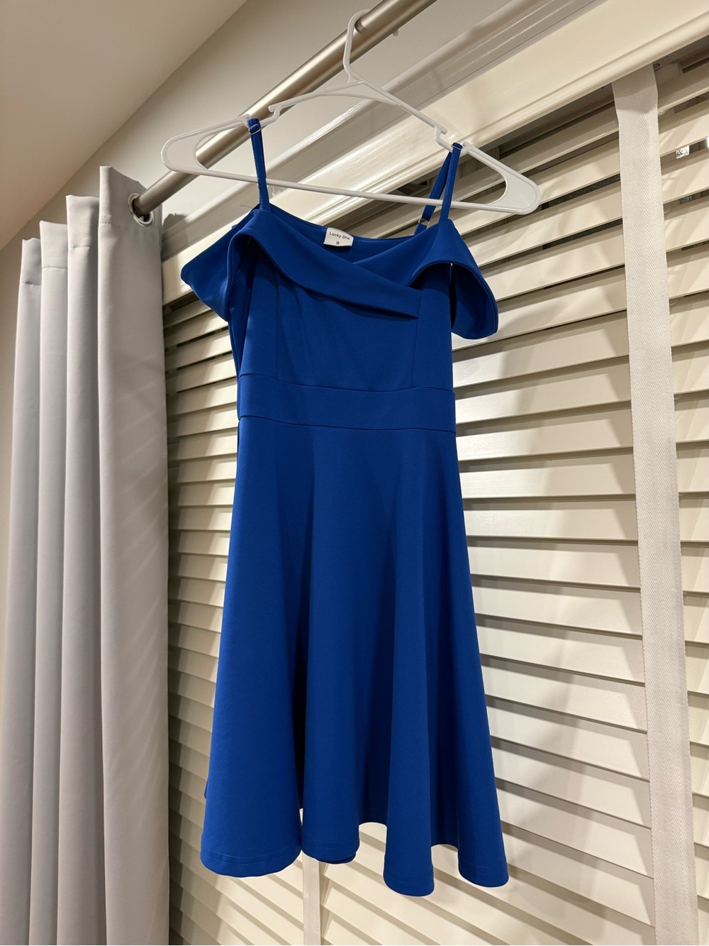 Lucky Brand Royal Blue One-Shoulder Fit & Flare Dress